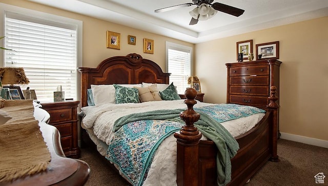 1136 S 4425 W, Cedar City, UT 84720 - bedroom featuring dark carpet, baseboards, and a ceiling fan