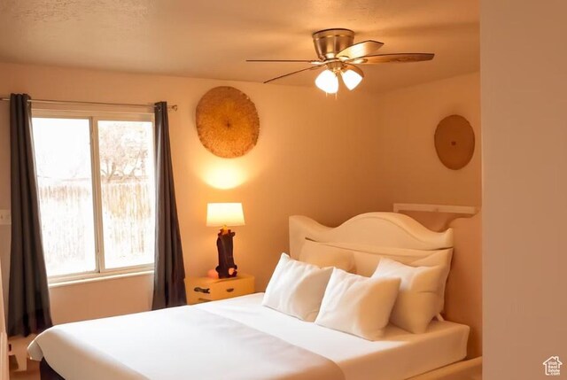 285 W 600 N Unit 3, Logan, UT 84321 - bedroom with multiple windows and a ceiling fan