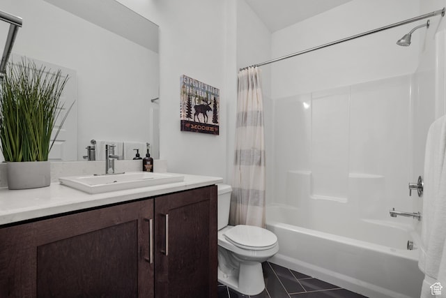 703 W Swinley Dr, Murray, UT 84123 - full bath with toilet, shower / bathtub combination with curtain, vanity, and tile patterned flooring