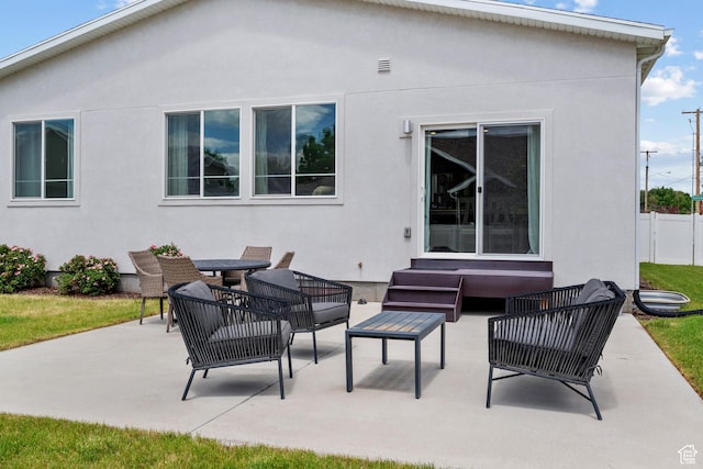 703 W Swinley Dr, Murray, UT 84123 - view of patio with an outdoor living space and entry steps