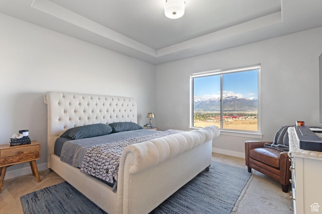 14949 S Billings Dr W Unit 119, Herriman, UT 84096 - bedroom featuring light carpet, a raised ceiling, and baseboards
