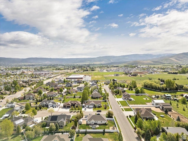 aerial perspective of suburban area featuring mountains
