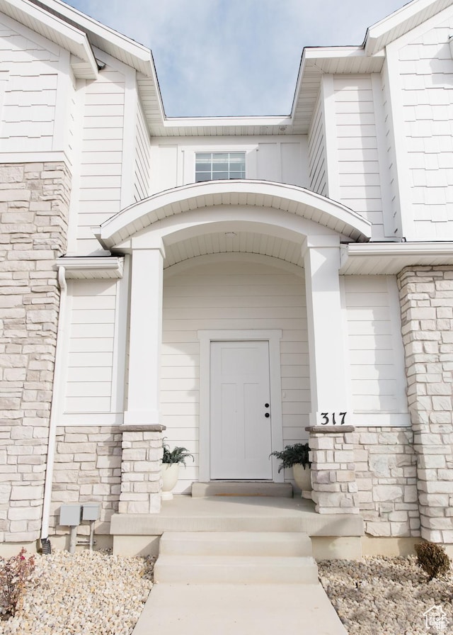 378 E 1480 N Unit 55, Salem, UT 84653 - view of exterior entry featuring stone siding