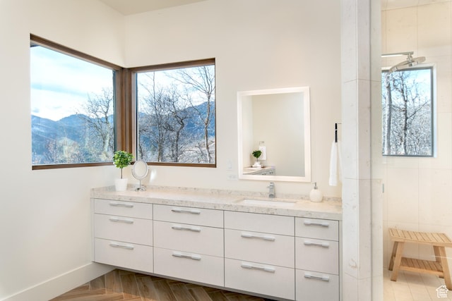 bathroom featuring vanity and baseboards