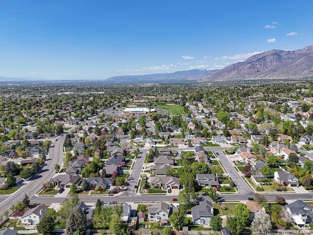 aerial perspective of suburban area with mountains