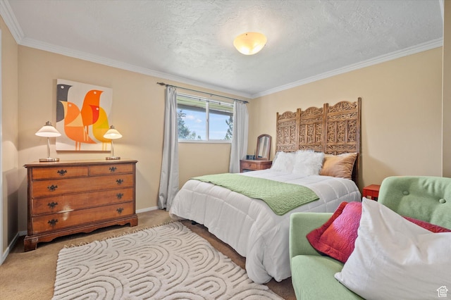 2068 S 200 E, Bountiful, UT 84010 - bedroom with light colored carpet, ornamental molding, baseboards, and a textured ceiling
