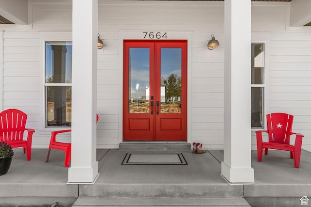 7664 Whileaway E, Park City, UT 84098 - doorway to property featuring french doors and a porch