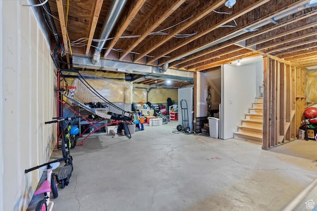 5062 W Valmont Way, Herriman, UT 84096 - unfinished basement featuring stairway