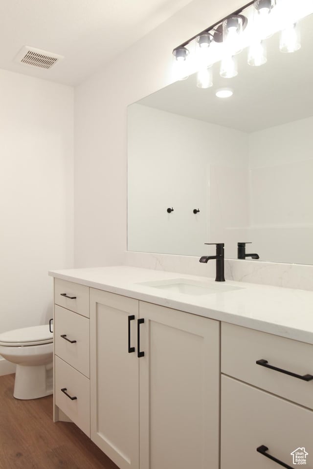 757 E 1250 S, Hyrum, UT 84319 - bathroom featuring wood finished floors, toilet, and vanity