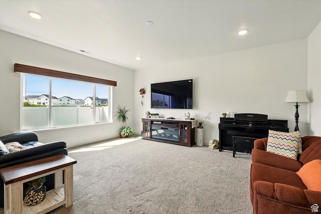 1412 W 1920 S, Logan, UT 84321 - carpeted living area with recessed lighting
