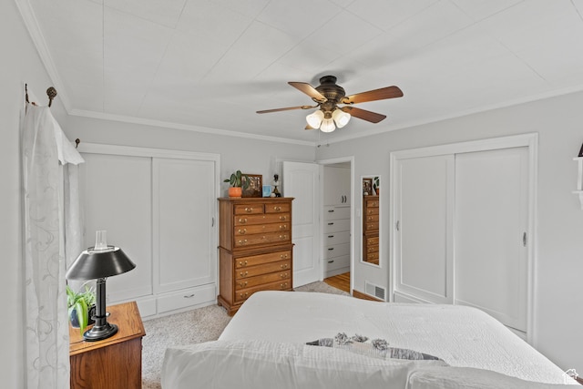312 E 1st S, Preston, ID 83263 - bedroom featuring crown molding and a ceiling fan