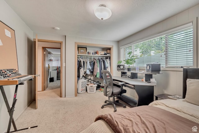 1485 E 1850 N, Provo, UT 84604 - carpeted bedroom with a closet, a textured ceiling, and a desk