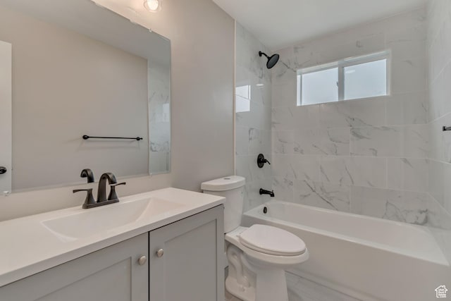 4098 W 5580 S, Salt Lake City, UT 84118 - bathroom featuring vanity, toilet, and bathtub / shower combination