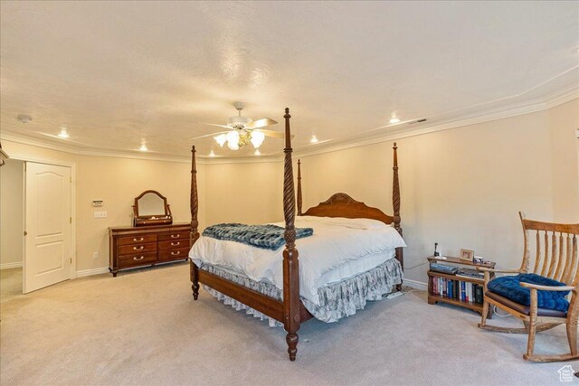 14 N 1025 E, Lindon, UT 84042 - bedroom with carpet, ornamental molding, baseboards, and recessed lighting