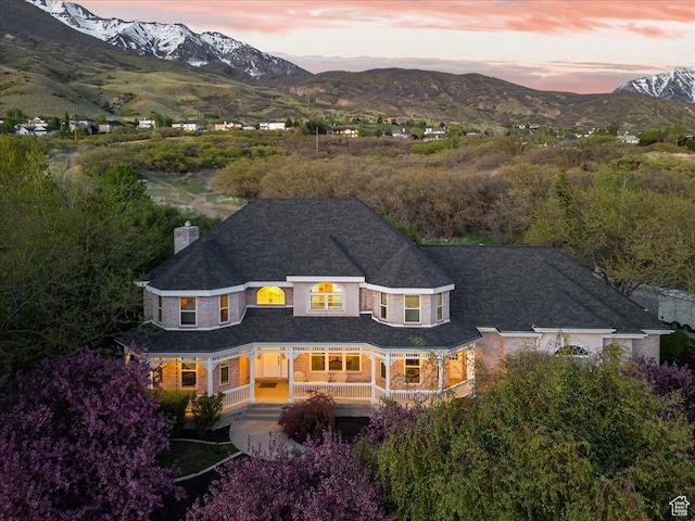 14 N 1025 E, Lindon, UT 84042 - view of front of house with a chimney and a mountain view