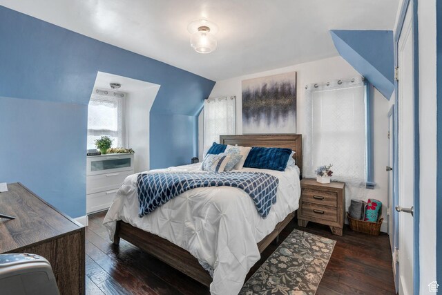 175 N 800 W, Provo, UT 84601 - bedroom featuring dark wood-style floors and lofted ceiling