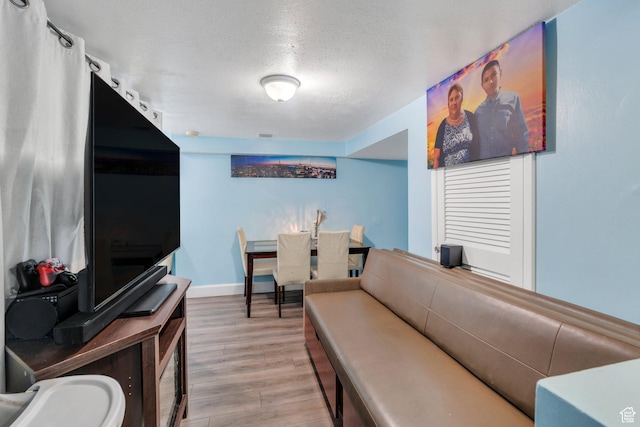 175 N 800 W, Provo, UT 84601 - living area featuring wood finished floors, a textured ceiling, and baseboards