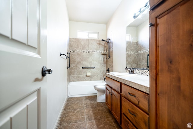 2710 W 410 N, Hurricane, UT 84737 - bathroom featuring vanity, toilet, baseboards, and bathing tub / shower combination