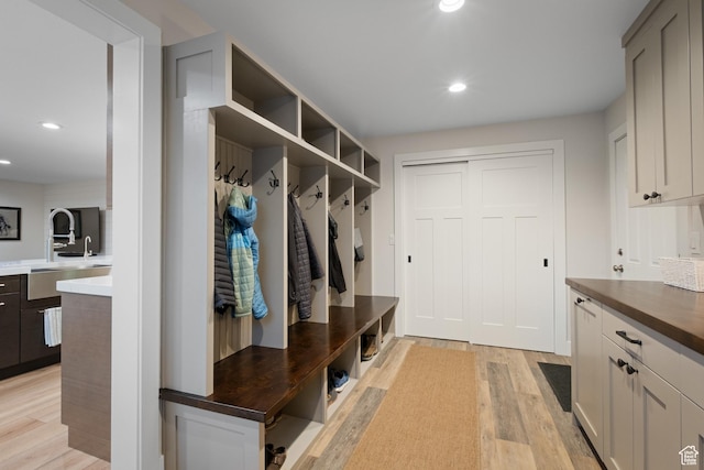 1288 E Foxcrest Ct, Park City, UT 84098 - mudroom featuring light wood-style flooring and recessed lighting