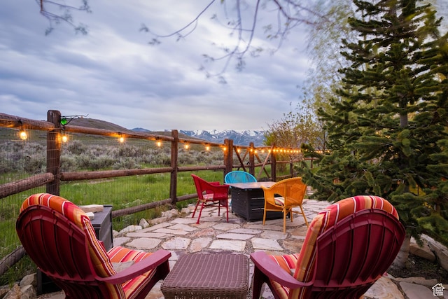 1288 E Foxcrest Ct, Park City, UT 84098 - view of patio / terrace with outdoor dining space and a mountain view