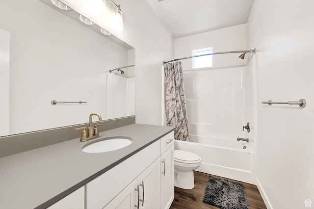 114 N 3830 W, West Point, UT 84015 - bathroom with vanity, shower / bath combo with shower curtain, and wood finished floors
