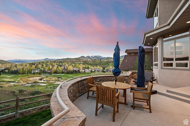 9266 Par Ct, Park City, UT 84098 - view of patio / terrace featuring a mountain view and outdoor dining area