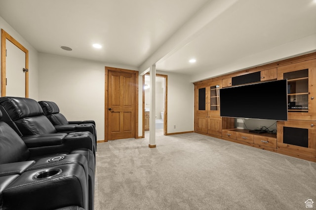 9266 Par Ct, Park City, UT 84098 - living area featuring light carpet, baseboards, and recessed lighting