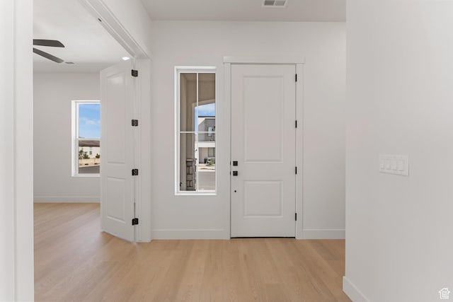 669 Juniper Hill Dr, St George, UT 84790 - entrance foyer with light wood-style floors, baseboards, and a ceiling fan