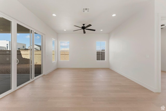669 Juniper Hill Dr, St George, UT 84790 - empty room featuring light wood-style flooring, ceiling fan, recessed lighting, and baseboards