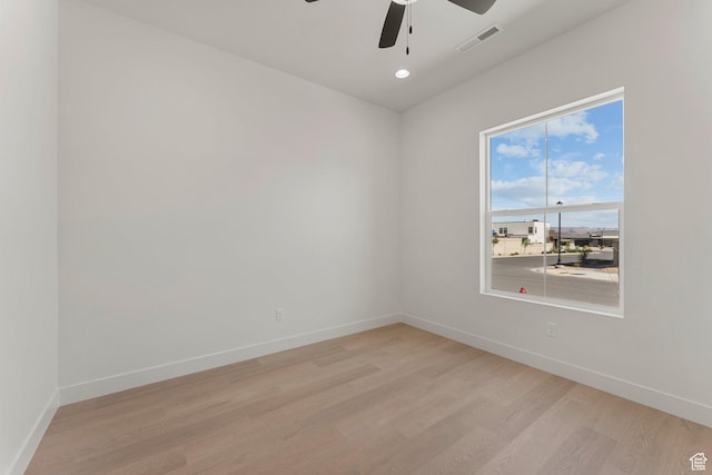 669 Juniper Hill Dr, St George, UT 84790 - empty room featuring light wood finished floors, baseboards, ceiling fan, and recessed lighting