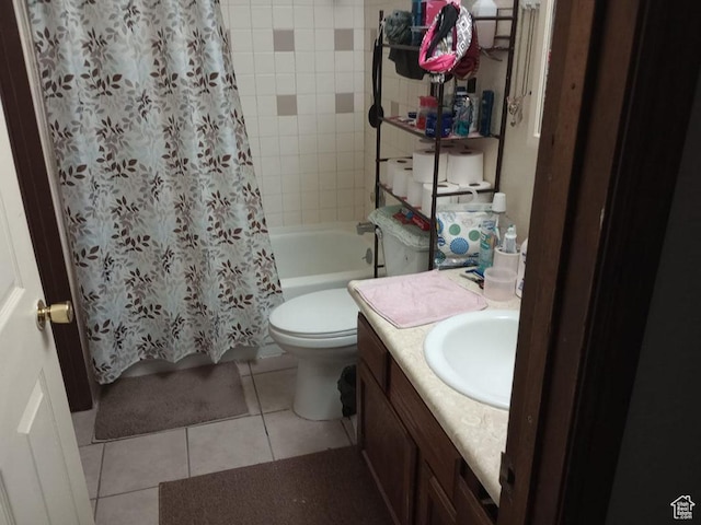 1162 W 230 S, Orem, UT 84058 - full bathroom with tile patterned floors, shower / bath combo, toilet, and vanity