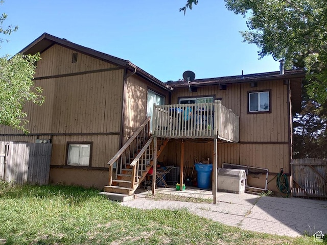 1162 W 230 S, Orem, UT 84058 - rear view of property with stairway, a deck, and a patio area