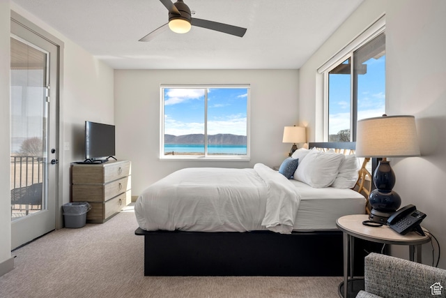 35 E 150 S Unit 202C, Garden City, UT 84028 - bedroom with carpet flooring, a ceiling fan, and access to outside