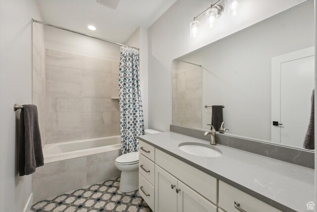 363 E Overlook Loop E Unit 22, Hideout, UT 84036 - bathroom with toilet, vanity, tiled shower / bath combo, and tile patterned floors