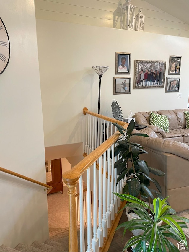 2285 S 450 W, Perry, UT 84302 - staircase featuring carpet floors and lofted ceiling