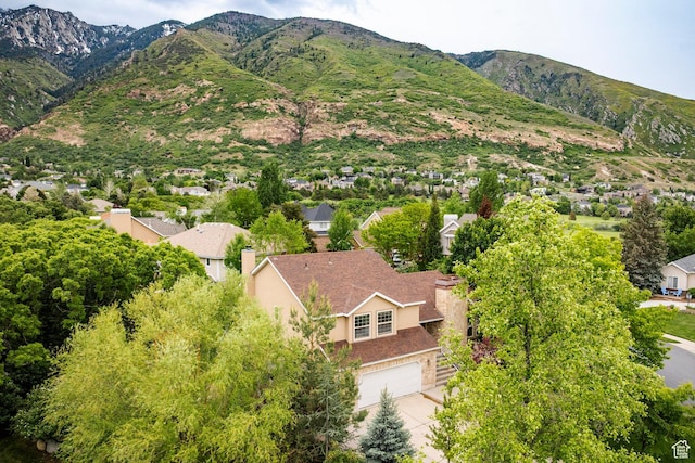 bird's eye view of a mountain backdrop