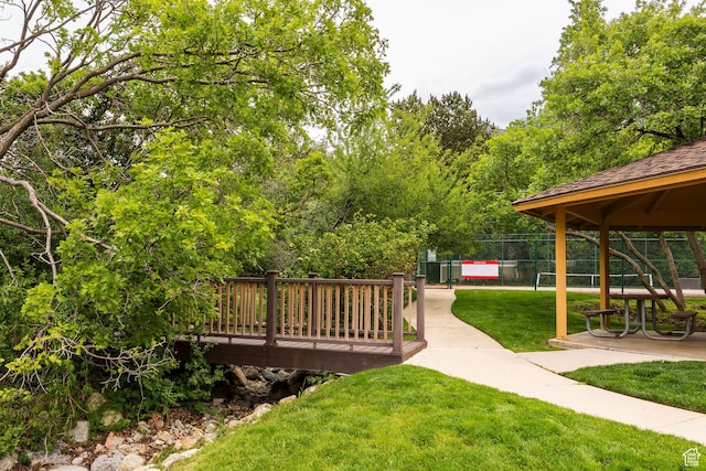 view of yard featuring a gazebo