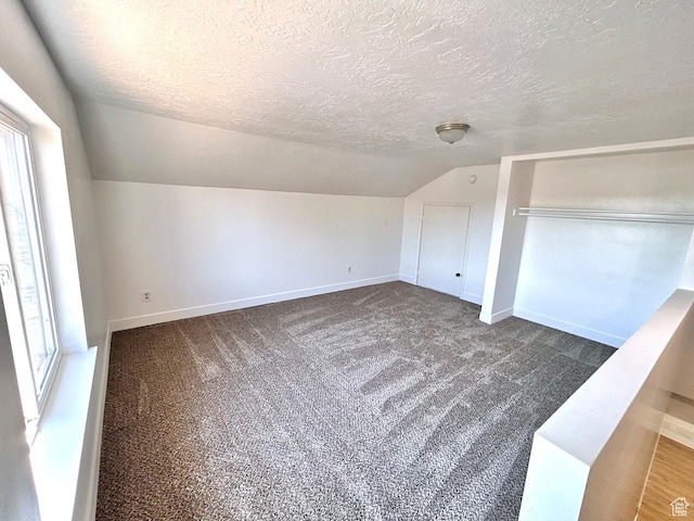 45 E 300 N, Roosevelt, UT 84066 - additional living space featuring vaulted ceiling, a textured ceiling, and carpet flooring