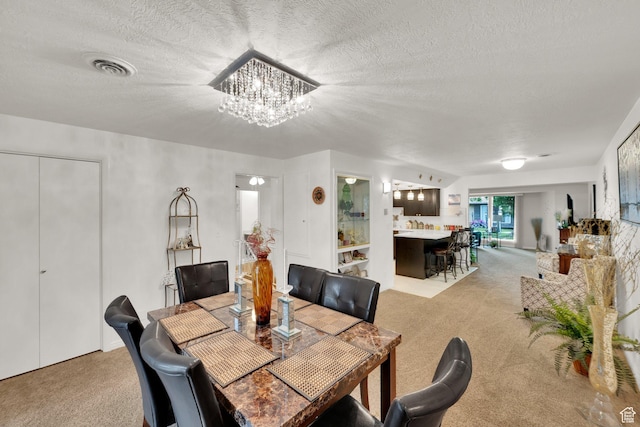 980 E 5475 S, South Ogden, UT 84405 - dining room with light colored carpet, a chandelier, and a textured ceiling