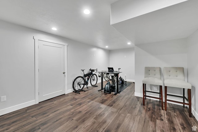 3507 S 4875 W, West Haven, UT 84401 - exercise area featuring recessed lighting, dark wood-type flooring, and baseboards
