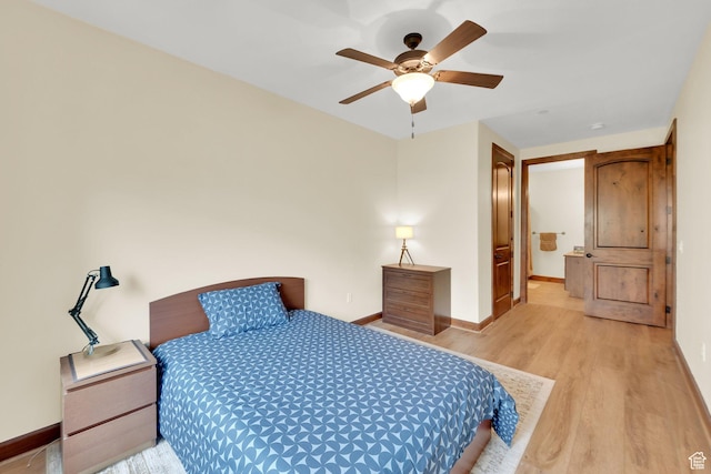2011 S 2100 E Unit 308, Salt Lake City, UT 84108 - bedroom with light wood-type flooring, baseboards, and a ceiling fan