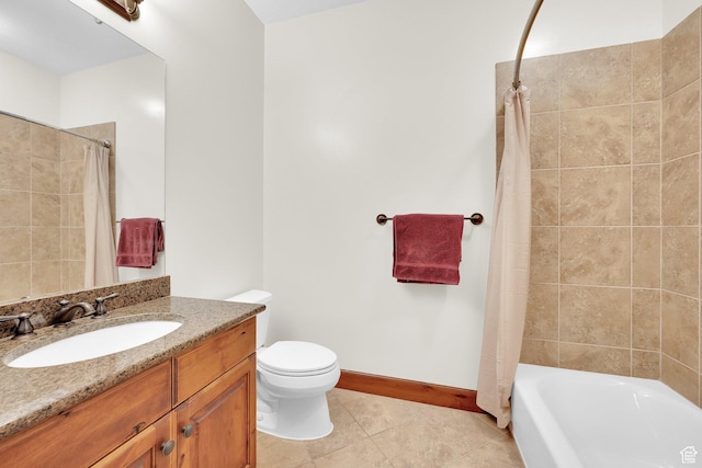 2011 S 2100 E Unit 308, Salt Lake City, UT 84108 - full bath with tile patterned flooring, toilet, vanity, baseboards, and shower / bath combo with shower curtain