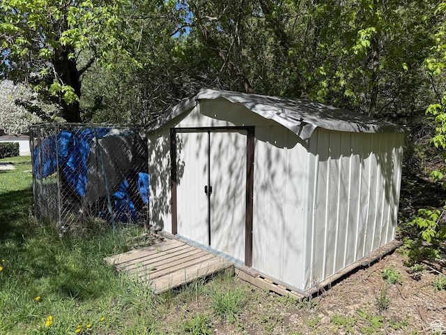 view of shed