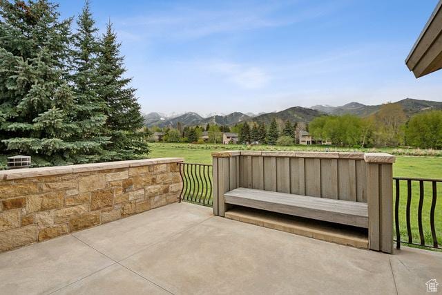 4891 Last Stand Dr, Snyderville, UT 84098 - view of patio with a mountain view and a view of countryside