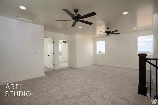 4883 N 10 E, Enoch, UT 84721 - spare room featuring recessed lighting, baseboards, carpet flooring, and ceiling fan