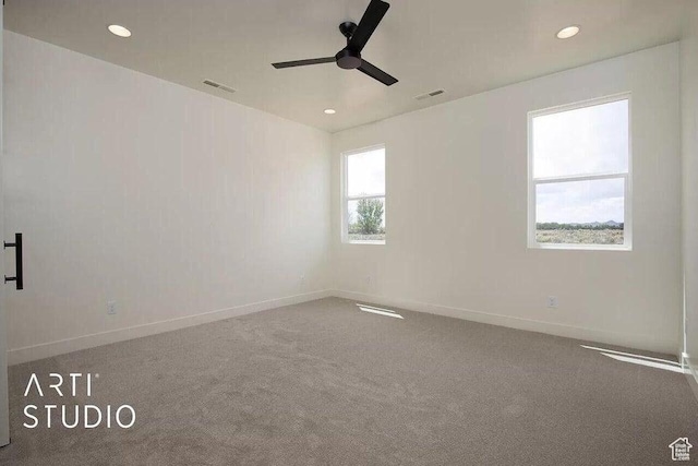 4883 N 10 E, Enoch, UT 84721 - empty room with ceiling fan, recessed lighting, baseboards, and carpet