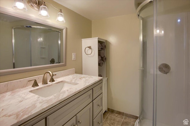 708 Robins Ave, Ogden, UT 84404 - full bathroom featuring a shower stall, vanity, and tile patterned flooring