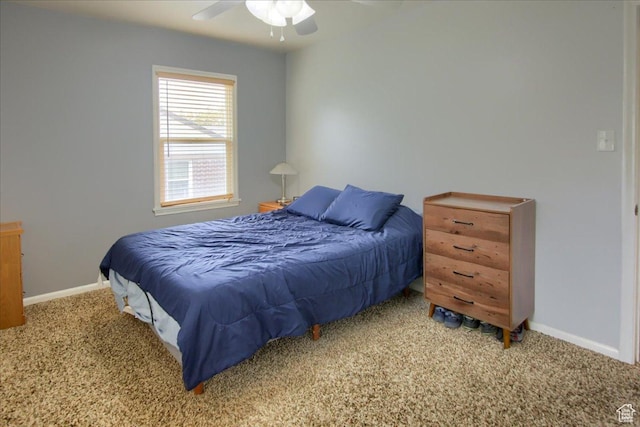 708 Robins Ave, Ogden, UT 84404 - bedroom with carpet flooring, baseboards, and a ceiling fan