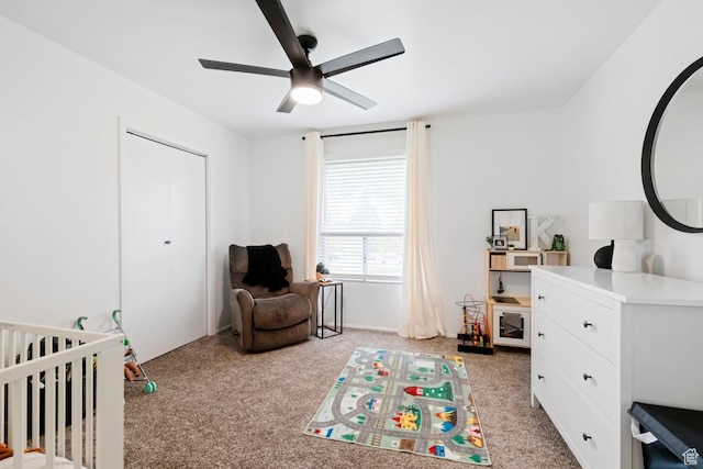 88 W 50 S Unit L5, Centerville, UT 84014 - bedroom with light colored carpet, a nursery area, ceiling fan, and a closet