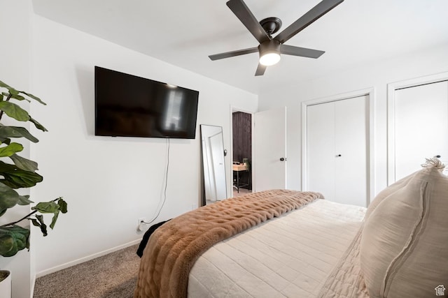 88 W 50 S Unit L5, Centerville, UT 84014 - carpeted bedroom with baseboards, multiple closets, and ceiling fan